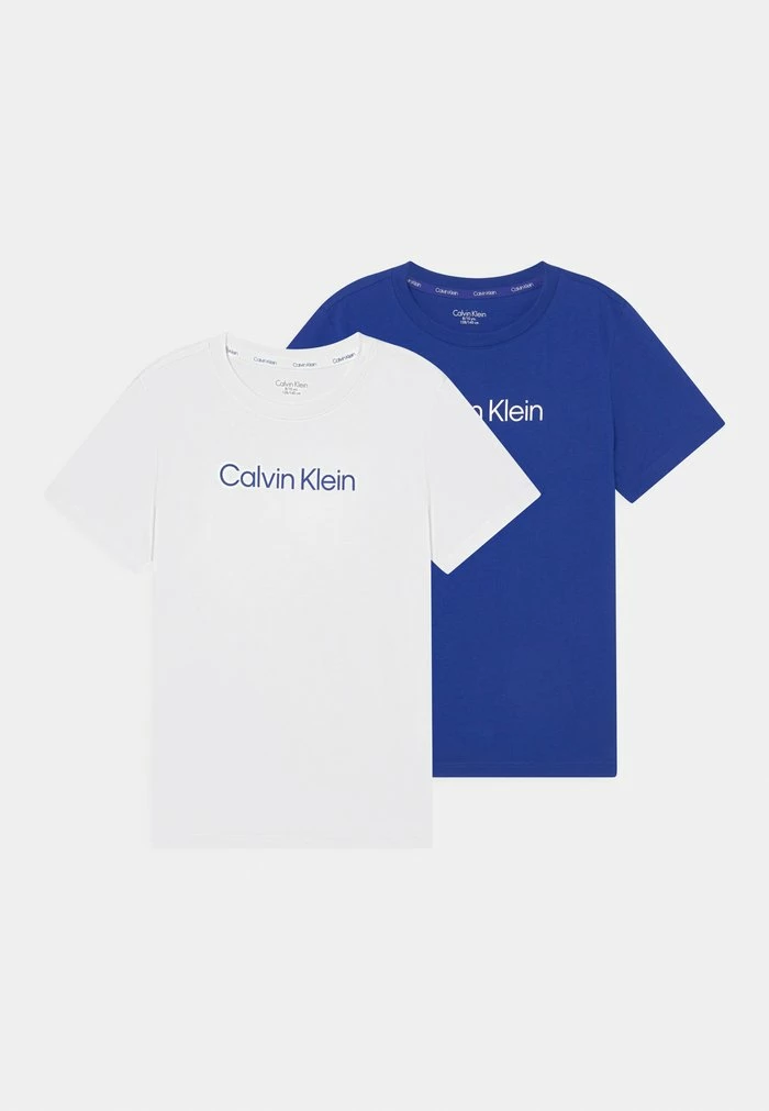 Calvin Klein Underwear TEE 2 PACK - Print T-shirt - Blue/white