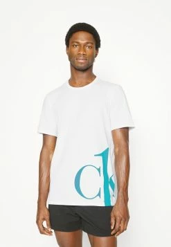 Calvin Klein Underwear CREW NECK - Pyjama Top - White/island Turquoise