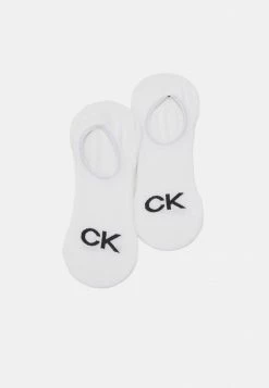 Calvin Klein Underwear FOOTIE HIGH CUT LOGO 2 PACK - Trainer Socks - White