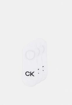 Calvin Klein Underwear FOOTIE HIGH CUT LOGO 3 PACK UNISEX - Trainer Socks - White