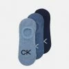 Calvin Klein Underwear FOOTIE HIGH CUT LOGO 3 PACK UNISEX - Trainer Socks - Blue