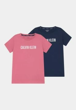 Calvin Klein Underwear TEES 2 PACK - Print T-shirt - Petal Red/navy Iris