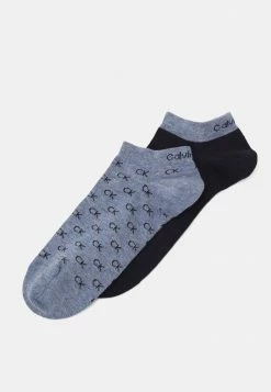 Calvin Klein Underwear SNEAKER ALL OVER LOGO 2 PACK UNISEX - Trainer Socks - Blue