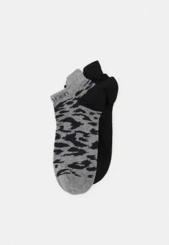 Calvin Klein Underwear WOMEN SNEAKER LEOPARD 2 PACK - Socks - Black