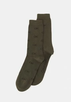 Calvin Klein Underwear MEN ALL OVER 2 PACK - Socks - Dark Olive