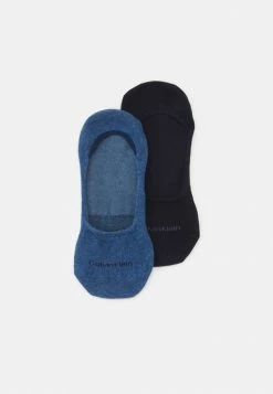 Calvin Klein Underwear FOOTIE MID CUT 2 PACK UNISEX - Trainer Socks - Blue