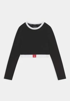 Calvin Klein Underwear CROPPED - Long Sleeved Top - Black
