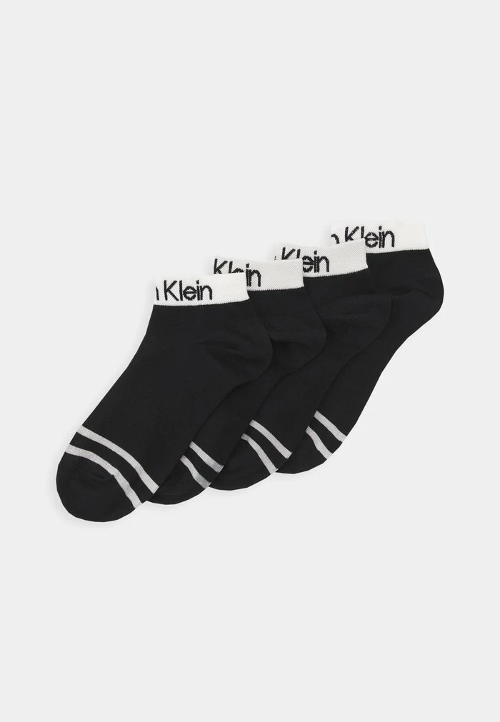 Calvin Klein Underwear WOMEN QUARTER LOGO ZOEY ECOM 4 PACK - Socks - Black