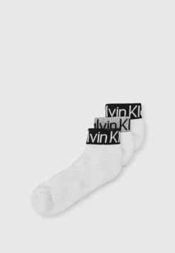Calvin Klein Underwear MEN QUARTER LOGO WELT 3 PACK - Socks - White