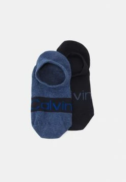 Calvin Klein Underwear FOOTIE HIGH CUT LOGO 2 PACK UNISEX - Socks - Blue
