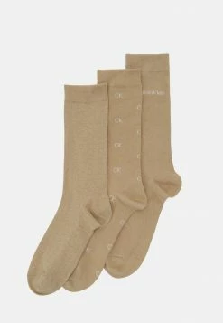 Calvin Klein Underwear MEN SOCK LOGO GIFTBOX 3 PACK - Socks - Tavertine