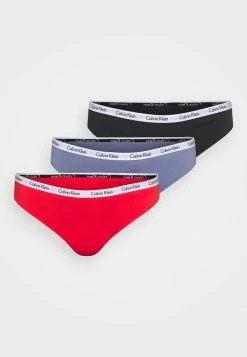 Calvin Klein Underwear THONG 3PACK - Thong - Tuscan Terra Cotta/lilac Bud/black