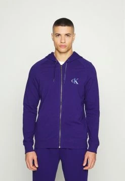 Calvin Klein Underwear LOUNGE TERRY FULL ZIP HOODIE - Pyjama Top - Purple Fuss