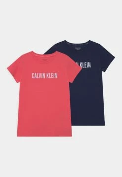 Calvin Klein Underwear TEE 2 PACK - Print T-shirt - Pinkdawn/navyiris