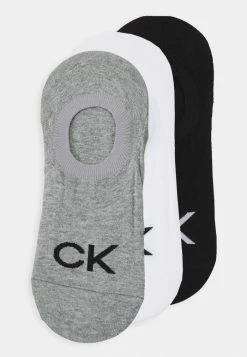 Calvin Klein Underwear FOOTIE HIGH CUT LOGO 3 PACK UNISEX - Trainer Socks - Grey Combo
